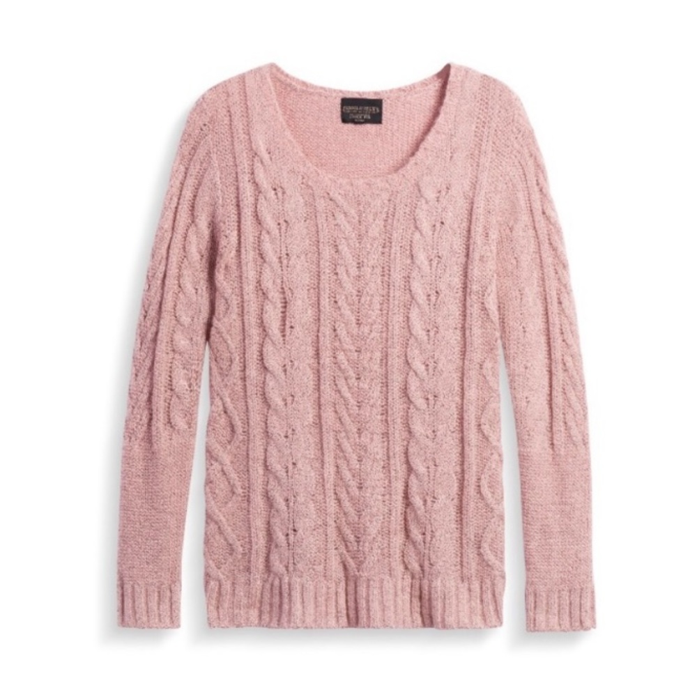 Absolutely Creative Worldwide StitchFix Sweater Large, blush pink cable knit